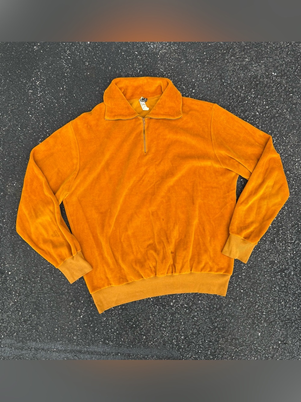 Vintage 60s Marshall Field & Company Velour Quarter Zip Sweater West Germany